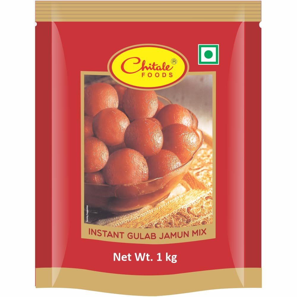 Chitale Dairy Gulab Jamun Mix | Traditional Indian Sweet Dessert | 1kg Pack | Soft & Juicy Gulab Jamuns | Easy to Prepare | No Preservatives | Vegetarian
