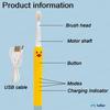 FunBlast Electric Toothbrush For Kids Automatic Electronic Children Toothbrush With 5 Brushing Modes&Rechargeable Battery,Ultrasonic Toothbrushes With 3 Replacement Brush Heads (Duck,22.5 Cm),Yellow view 3