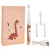 FunBlast Electric Toothbrush For Kids Automatic Electronic Children Toothbrush With 5 Brushing Modes&Rechargeable Battery,Ultrasonic Toothbrushes With 3 Replacement Brush Heads (Dino,22.5 Cm),White view 1