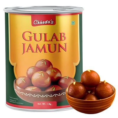 Chheda's - Gulab Jamun - Indian Sweets - Tin Sweets - Festive Gift Pack - 1000 Gm Pack of 1