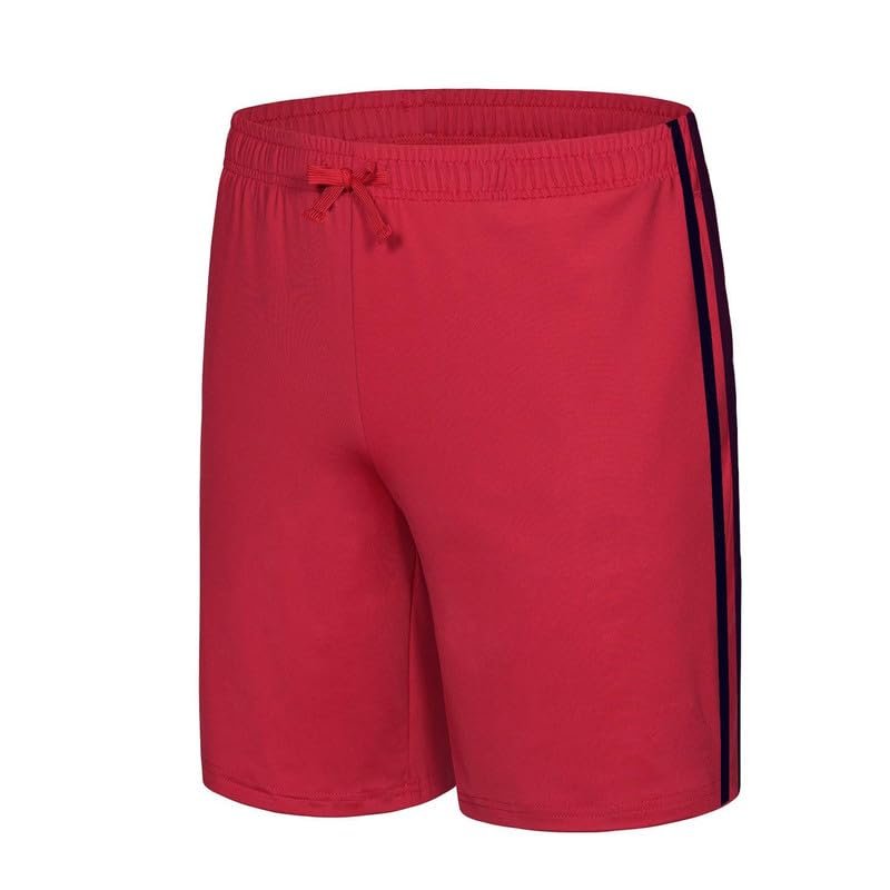 Men's Shorts | Sport Shorts | Shorts for Men's | Polyester Shorts | Red Shorts (9-10Years)