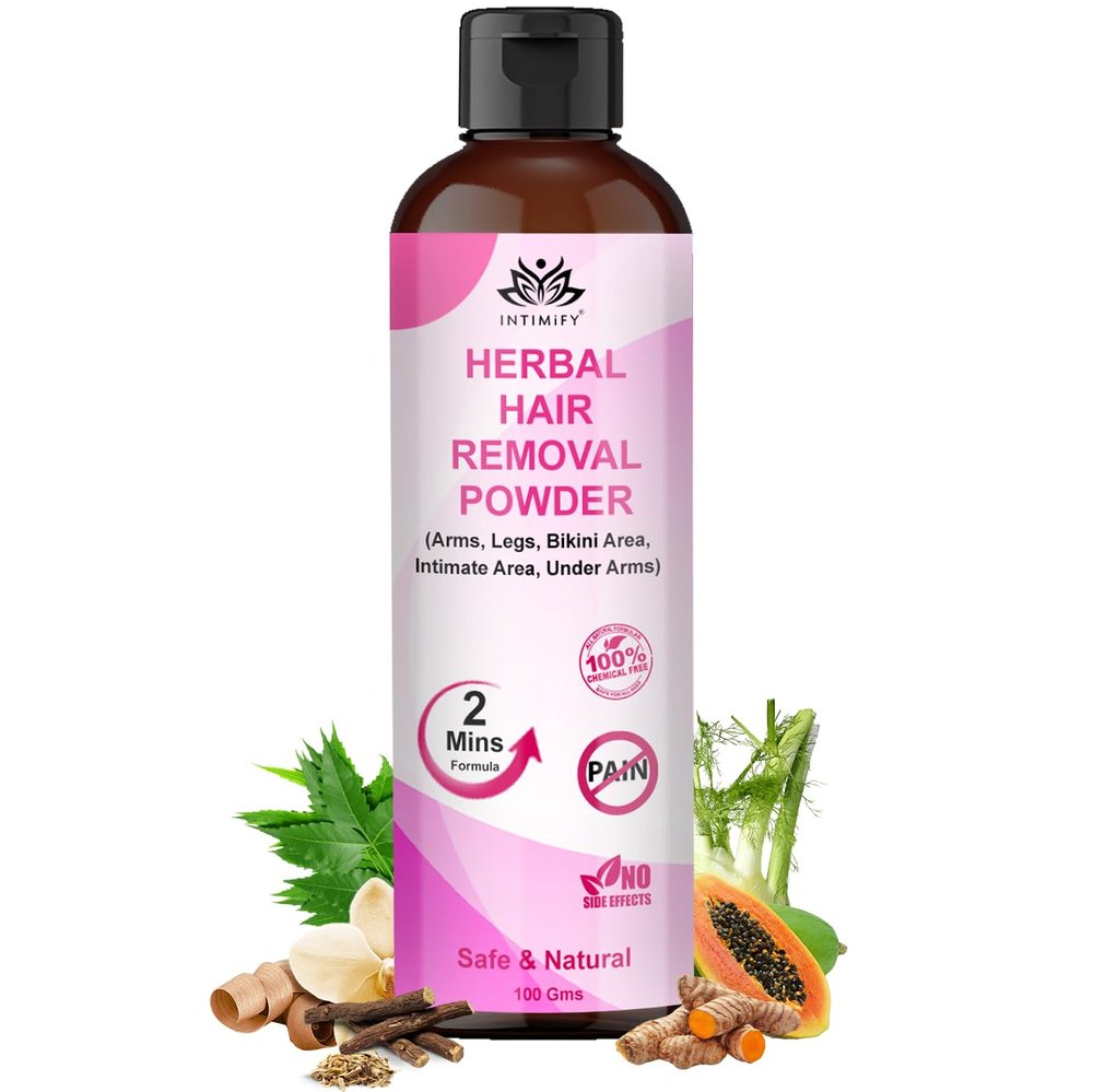 INTIMIFY Hair Removal Powder | For Underarms, Bikini Area & Intimate Area | 2 Min Full Body Hair Removal For Men & Women