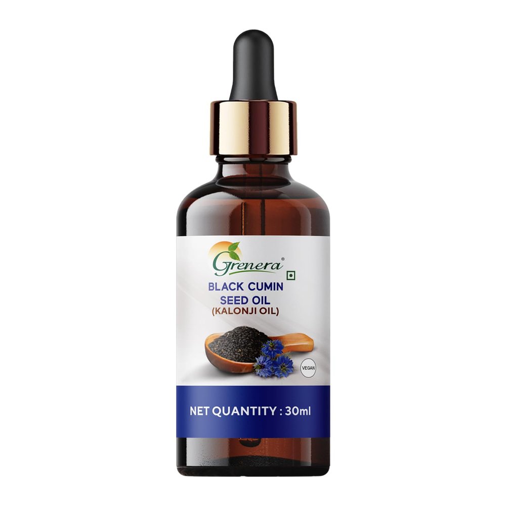 Grenera Black Cumin Seed Oil 30ml, Kalonji Oil For Immunity, Skin, Hair, Cold Pressed
