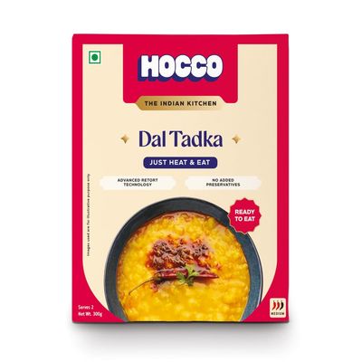 Hocco Dal Tadka Ready To Eat | Just Heat & Eat | Authentic Pure Veg Indian Food | No Added Preservatives Or Artificial Colors | Meal Ready In 5 Minutes | Microwaveable | Serves 2 | 300 gm (Dal Tadka-Pack of 1)
