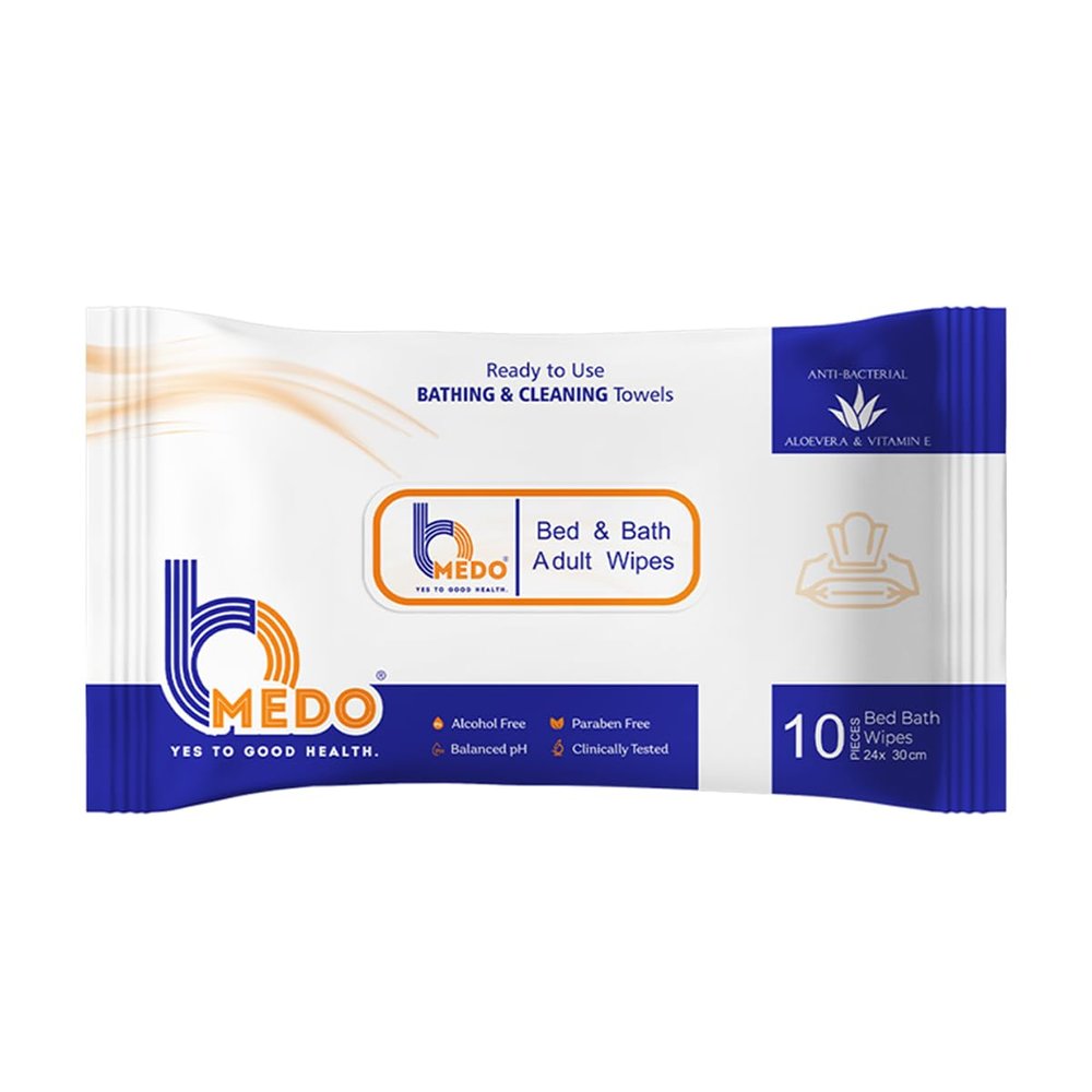 Bmedo Bed Bath Wipes, Adult Wet Wipes, Adult Bath Wipes, Anti Bacterial, Ready To Use Cleansing Towels, Refreshing Sponge Bath Towel, For Men & Women | Travelling Wipes | Pure Water Soft Moisturizing Wet Wipes With Lid(60 Count (Pack Of 6))