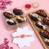 FlowerAura Raksha Bandhan Celebrations Marble Stone Rakhi With Pack Of 4 Dates Khaleeze Sweet - Rakhi for Brother, Bhai, Cousins & Raksha Bandhan Gift view 1