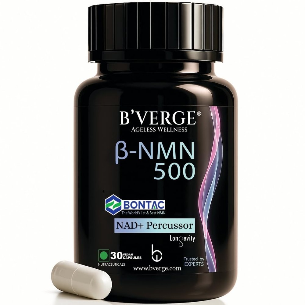 BVERGE NMN Supplement 500mg |100% Purity | BONTAC Pro NMN World's Most Trusted & Trusted by Experts | Healthy Ageing | Repair Cells | Enhance Muscle | Neuro Function (500MG 30 Capsules)