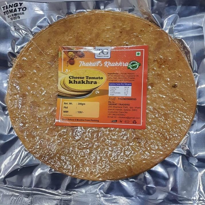 Cheese Tomato Khakhra Packets of 4 (800 Gm) - Healthy Gujarati Snacks