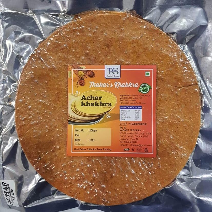 Achar Khakhra Packets of 4 (800 Gm) - Healthy Gujarati Snacks