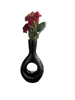 VIBHSA Ceramic Vase for Home Living Room Dcor Ceramic Vase Ceramic Vase, Flower Vase, Pampas Grass Vase (Without Flower) (Model - 2)