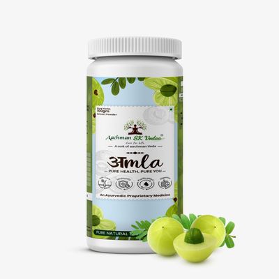 Aachman sk veda 100% Organic Amla extract Powder | Sure Ingredient Extract for Optimal Liver Functioning, Improved Digestion & Enhanced Kidney Health, Pre-workout Supplement Indian Gooseberry - Amla Powder for Hair, Eating and Drinking - 100gm [pack