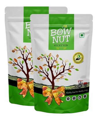 Bownut Dried Mix Fruits 400 Grams (200gm X 2)  Sweet, Tasty and Chewy Mixed Texture of Kiwi, Mango, Pineapple, Papaya & More  Rich in Fiber & Antioxidants | No Added Sugar  Energizing Fruit Snack for Hiking Enthusiasts, Learning Kids & Cooking Fri