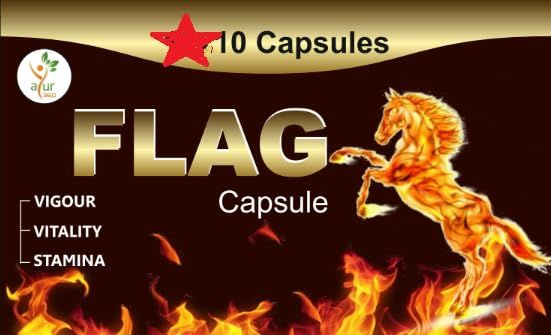 FLAG CAPSULE, Strip of 10 capsules, Genuine Ayurvedic herbo-mineral product for vigour, Vitality and Stamina.
