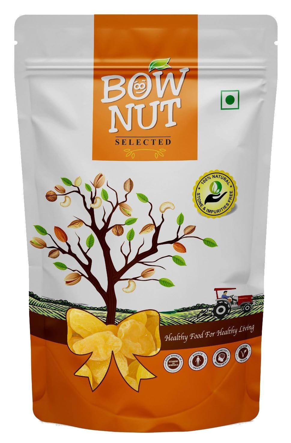 Bownut Dried Peach Yellow 250 Grams  Sweet, Tasty and Chewy Candied Texture  Rich in Fiber & Antioxidants  Peach Yellow Tastes Like Candy, Feels Like Fruit | No Cutting, Just Open & Eat | Best Choice Of Indian Mothers for Kid's Snack