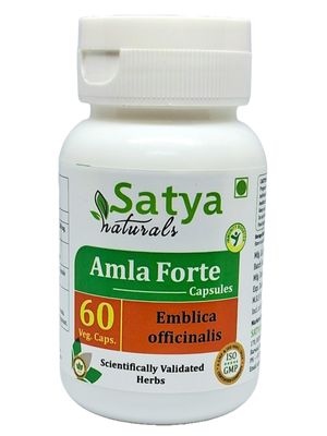 Satya Naturals Amla (Emblica Officinalis, Amalaki) Extract Capsules | 100% Herbal & High Potency | 500 mg. | Boost Immunity, Digestion & Vitality | Pack of 60 Veg. Capsules