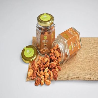 Go Nuts Fusion Trail Mix  100g | Sweet, Salty & Spicy Nut Snack | Sea Salt Caramel Almonds, Thai Sweet Chilli Cashews & BBQ Broad Beans | High Protein & Fibre | Guilt-Free Indulgence