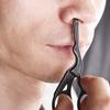 BowieMall Nose Hair Scissors Trimmer for Men Manual Mustache Cutter Scissors Small Round Tip Carved Crane Cutter(Black) view 2