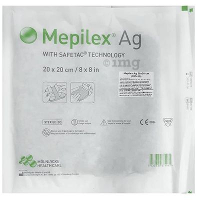 Ag Antimicrobial Soft Silicone Foam Dressing 20cm x 20cm Soft and Conformable