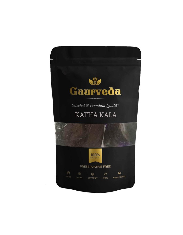 Gaurveda Katha kala - Katha Black - Kaatha - Black Cutch - Acacia Catechu - Pure & Natural (500)