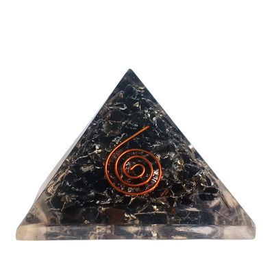 The Cosmic Connect Black Obsidian Orgone Pyramid for Protection, Grounding, and EMF Shielding Charged by Reiki Grand Master