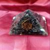 The Cosmic Connect Black Obsidian Orgone Pyramid for Protection, Grounding, and EMF Shielding Charged by Reiki Grand Master view 2
