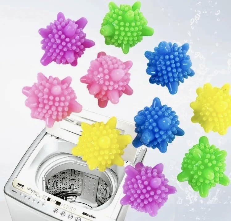 NavaFresh Basics Plastic Wash Ball Laundry Dryer Balls (Pack of 6) - Reusable Dryer Balls