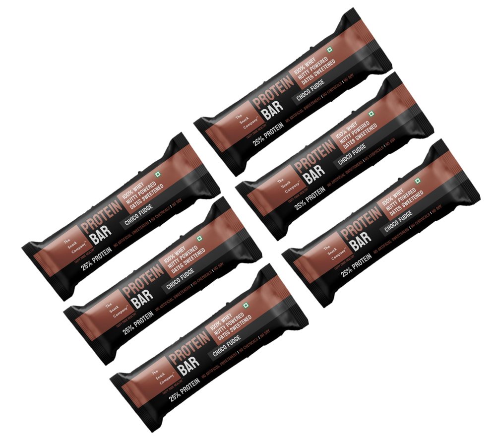 Choco Fudge Protein Bar 50gx6 | 100% Whey Protein Bar | 25% protein in every serve | Healthy post work out snack | All Natural