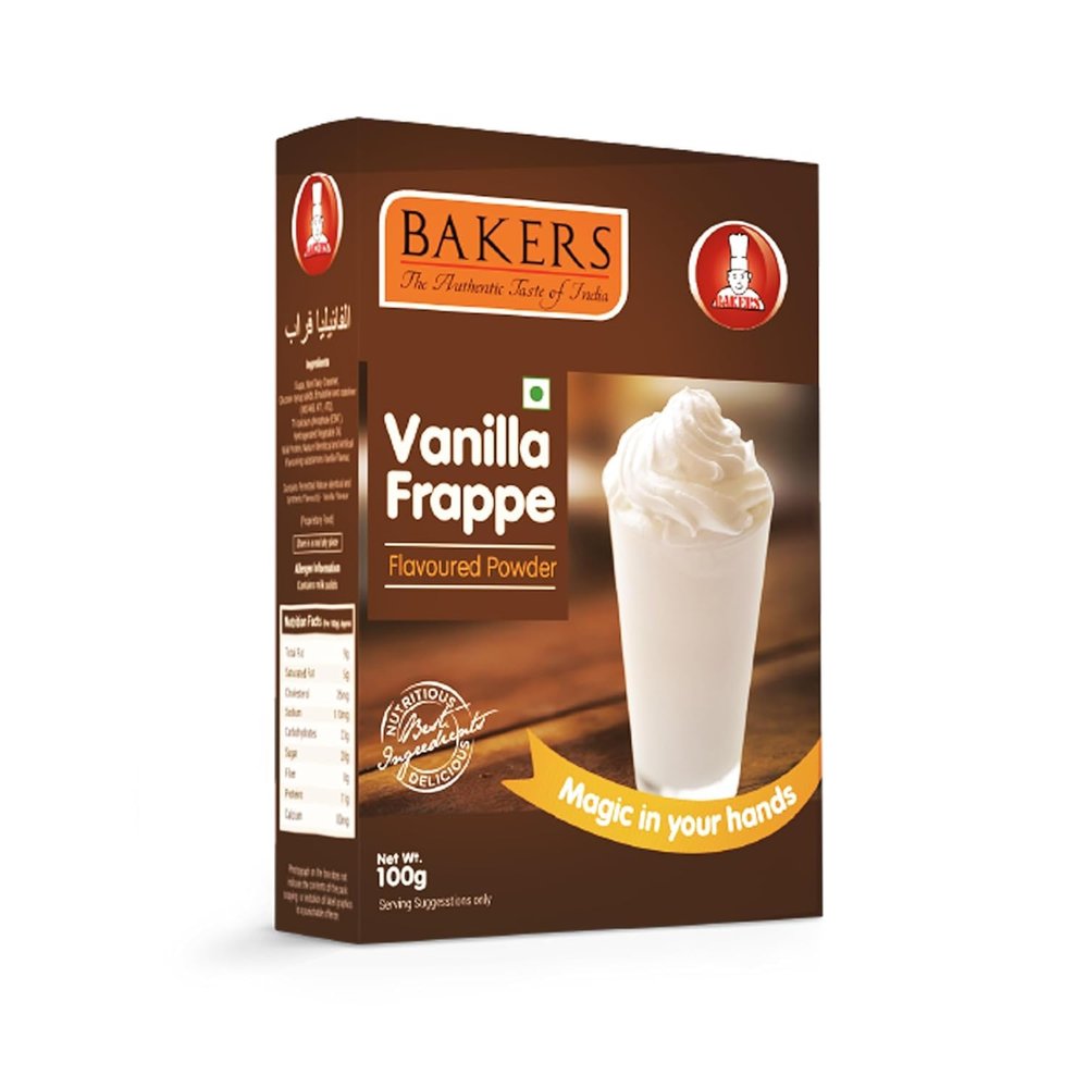 BAKERS Vanilla Frappe Powder | 100% Veg | Classic | No Sugar Needed | Instant Premix | Pack of 4 (100 gm x 4)