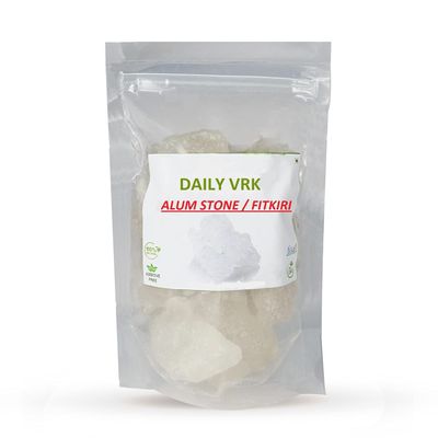 Organic Nature Alum Stone (Fitkari), 200 gm, Crystal White Stone, White Phitkari Stone Crystal