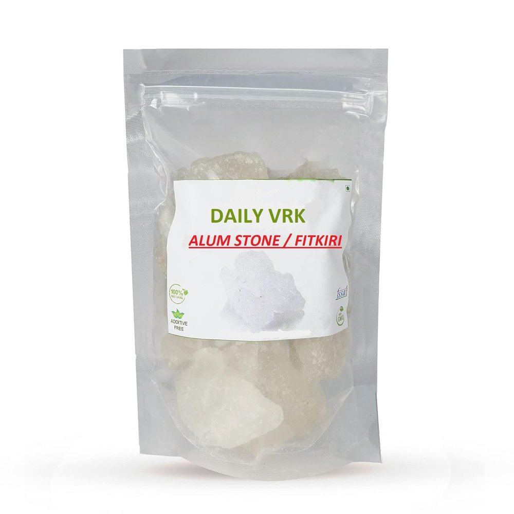 Organic Nature Alum Stone (Fitkari), 200 gm, Crystal White Stone, White Phitkari Stone Crystal