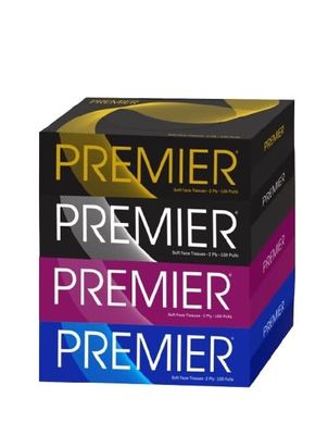 Premier Face Tissue Papers Box 100 Pulls 2Ply (Pack of 4) [Total- 400 Pulls, 800 Sheets] Soft & Absorbent Facial Tissues | Disposable Tissues for home, Car tissue box, Office tissue paper