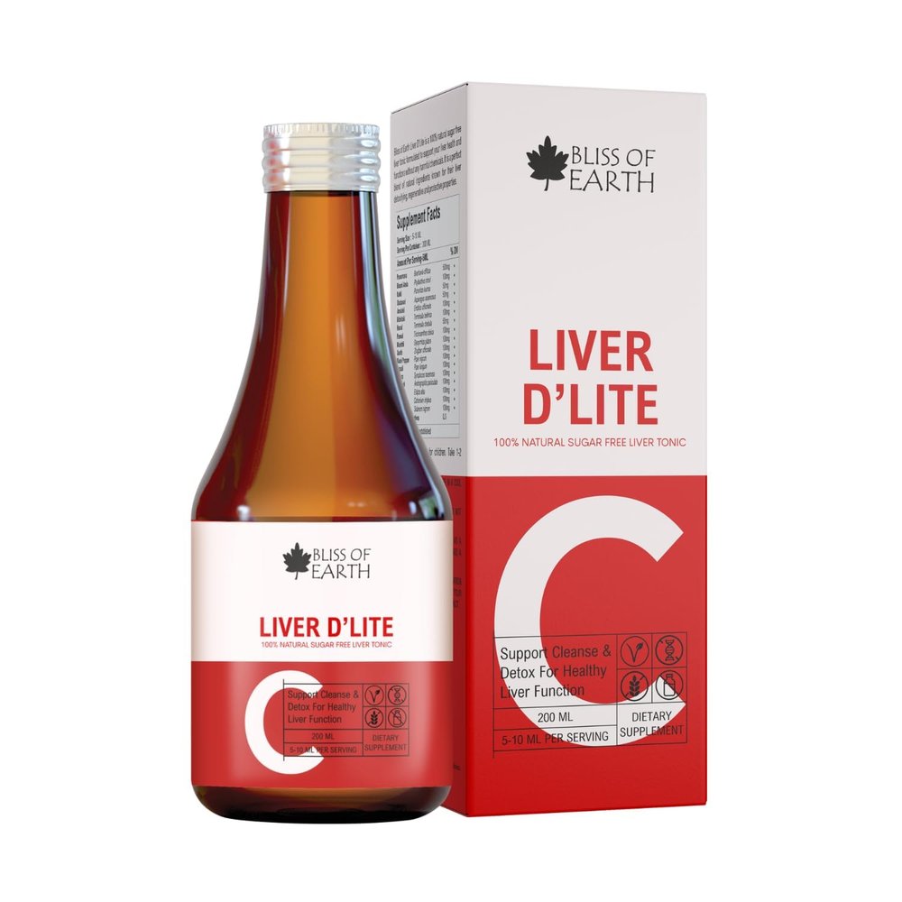Bliss of Earth Natural Liver Syrup, Sugar Free Liver Cleanse & Detox Helps Digestion & Appetite, 200ml
