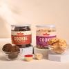 FlowerAura Raksha Bandhan Celebrations Set of 2 Divine Rakhi & Stones Border Engraved Vibrant Tika Thali With Almond Cookie & Choco Chip Cookie - Rakhi for Brother, Bhai, Cousins & Raksha Bandhan Gift view 3