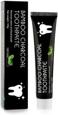 Activated Charcoal Toothpaste ? 105g Black Gel with Bamboo Charcoal for Deep Clean & Plaque Removal ? Ayurvedic, Herbal, Fluoride-Free pack of 1