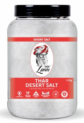 Lunn Desert Salt | 1.5 kg | Hand-Harvested & Rich in 70+ Natural Minerals | No Anti-Caking Agents | Free from Microplastics | Mild & Pure Table Salt Alternative
