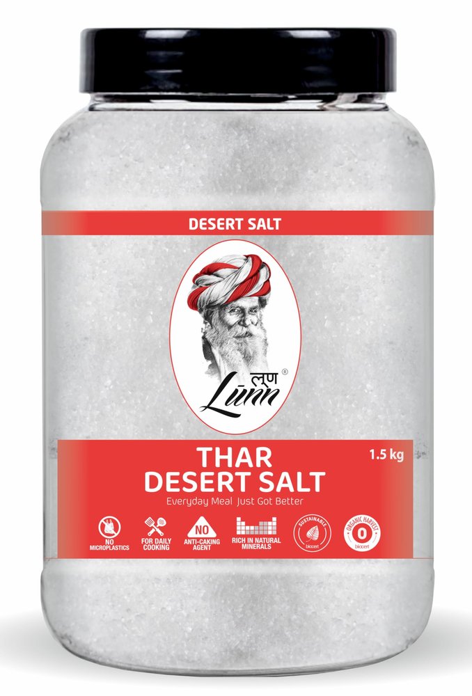 Lunn Desert Salt | 1.5 kg | Hand-Harvested & Rich in 70+ Natural Minerals | No Anti-Caking Agents | Free from Microplastics | Mild & Pure Table Salt Alternative