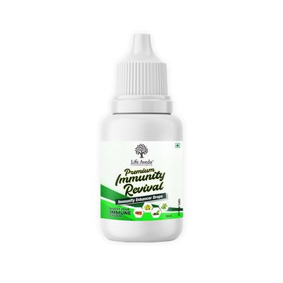 Life Aveda Immunity Revival Drop (30 ml), ISO Certified 100% Natural Immunity Enhancer Drop With No Side Effects| Contains Tulsi, Giloy, Indian Ginseng & Gooseberry (Pack of 1)