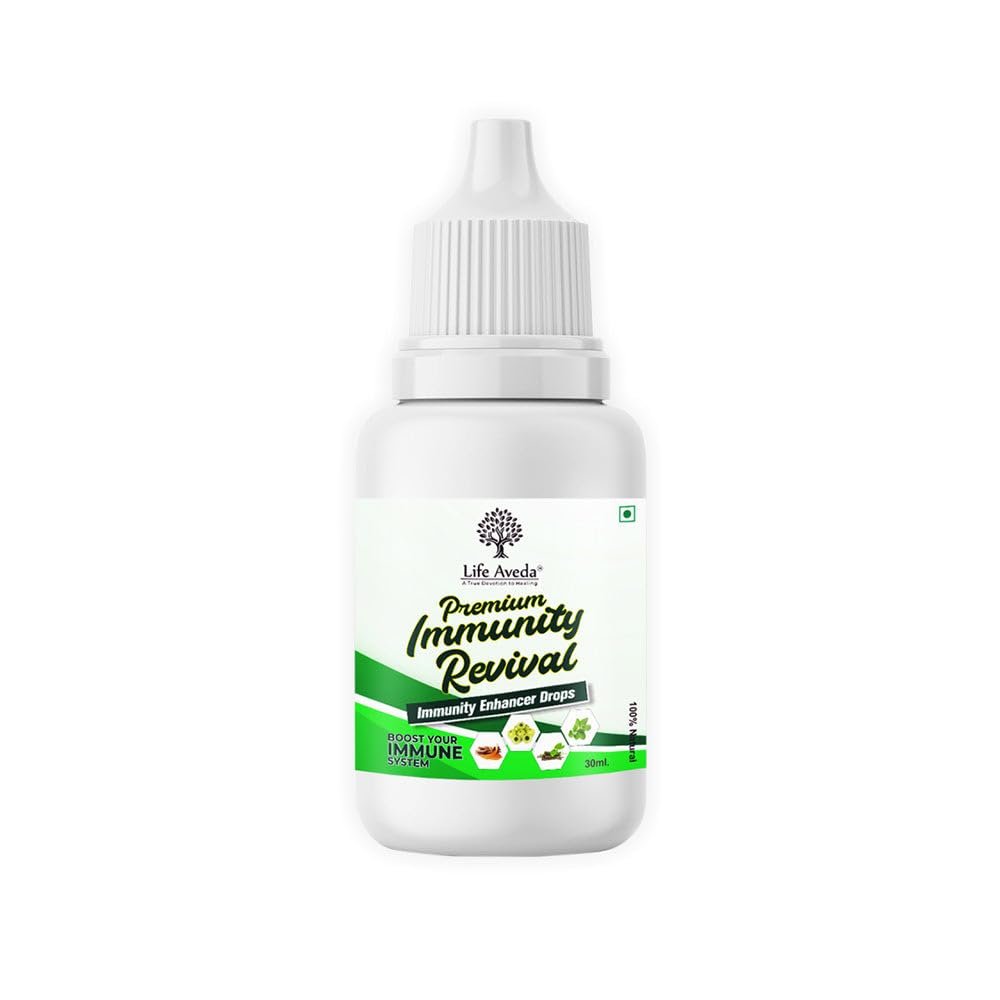 Life Aveda Immunity Revival Drop (30 ml), ISO Certified 100% Natural Immunity Enhancer Drop With No Side Effects| Contains Tulsi, Giloy, Indian Ginseng & Gooseberry (Pack of 1)