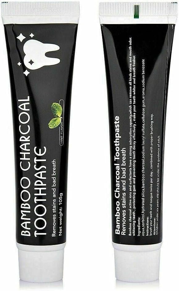 105g Herbal Charcoal Clean Toothpaste ? Dr. Trusted Ayurvedic Gel with Bamboo Charcoal for Deep Clean & Fresh Mouth ? Natural Mint, No Fluoride pack of 1