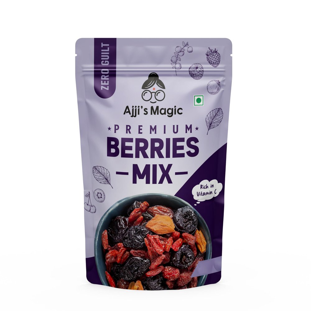 Ajji's Nut Magic Premium Mix Berries 200g (Pack of 1)- Healthy Snack for Kids and Adults | Prepared From Real Fruits | Rich in Vitamin C | Rich in antioxidants | Superfood Snack
