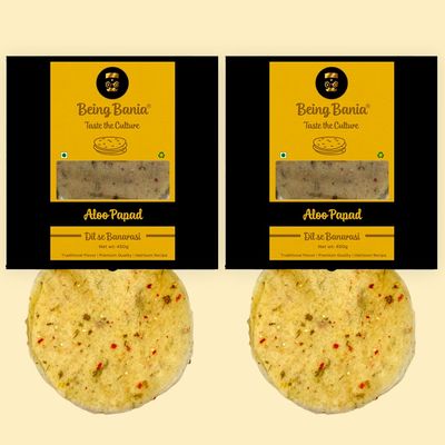 Being Bania Aloo Papad,100% Natural And Handmade|Banarasi Aloo Papad|Potato Papads (Pack Of 2)),900 Gram