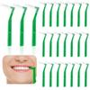 Thinp 25 Pcs Interdental Brushes,L-Shaped Interdental Brushes Angled Interdental Brushes Between Teeth and Gums Soft Bristled Interdental Brushes for Teeth Cleaning Plaque Removal(Green 0.8mm) view 1