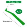 Thinp 25 Pcs Interdental Brushes,L-Shaped Interdental Brushes Angled Interdental Brushes Between Teeth and Gums Soft Bristled Interdental Brushes for Teeth Cleaning Plaque Removal(Green 0.8mm) view 3
