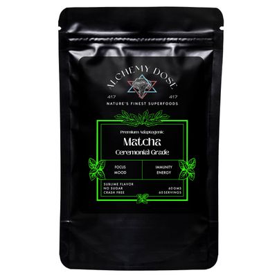Alchemy Dose - Ceremonial Grade Matcha | Japanese Matcha Green Tea Powder (60 SERVING, DOSE BAG)