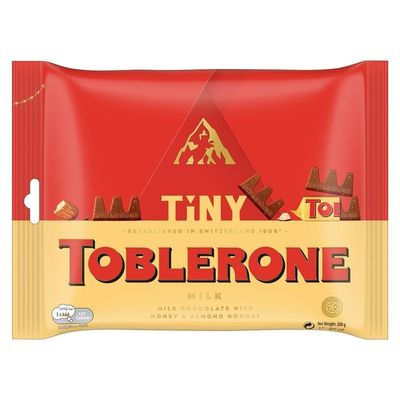 Decadent Foods Toblerones Tiny Swiss Milk Chocolate Decorated With Honey, Almonds and Nougats Makes Everybody Crazy 200g (From Switzerland)