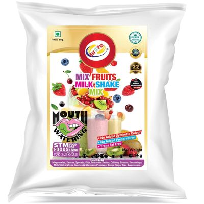 Am 2 Pm - Premium Silky Smoothy Milkshake Mix - 1 Kg | 100% Veg | Flavoured Milk shake Premix Powder | Instant Premix Drink Smooth and Velvety Milkshake Powder | Easy to Make Classic Drink (Pack of 1, Mix Fruit Milk Shake Mix)