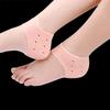 Silicone Gel Heel Pad Socks for Pain Relief | Heel Swelling Pain Relief | Anti Crack Moisturizing Socks for Dry Hard Cracked Ankles | Man and Women Gel Heel Protectors Free Size (Beige) view 2