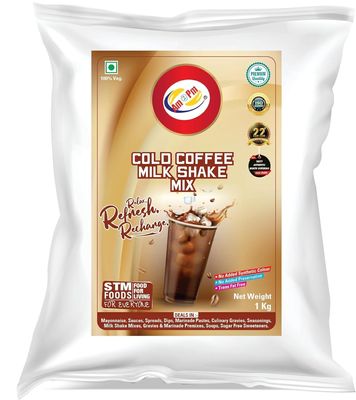 Am 2 Pm - Premium Silky Smoothy Milkshake Mix - 1 Kg | 100% Veg | Flavoured Milk shake Premix Powder | Instant Premix Drink Smooth and Velvety Milkshake Powder | Easy to Make Classic Drink (Pack of 1, Cold Coffee Milk Shake Mix)
