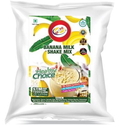 Am 2 Pm - Banana Milkshake Mix - 1 Kg | 100% Veg | Flavoured Milk shake Premix Powder | Instant Premix Drink Smooth and Velvety Milkshake Powder | Easy to Make Classic Drink (Banana Milk Shake Mix)