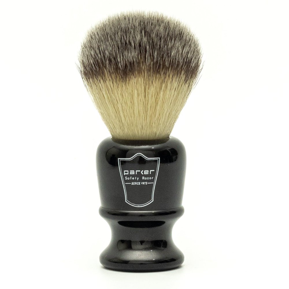 Parker Safety Razor Synthetic Bristle Durable Resin handle Shaving Brush- SYB4- Black